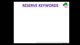 reserve keywords in python