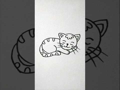 كيف ترسم قط كيوت للأطفال بطريقة سهلة Shorts