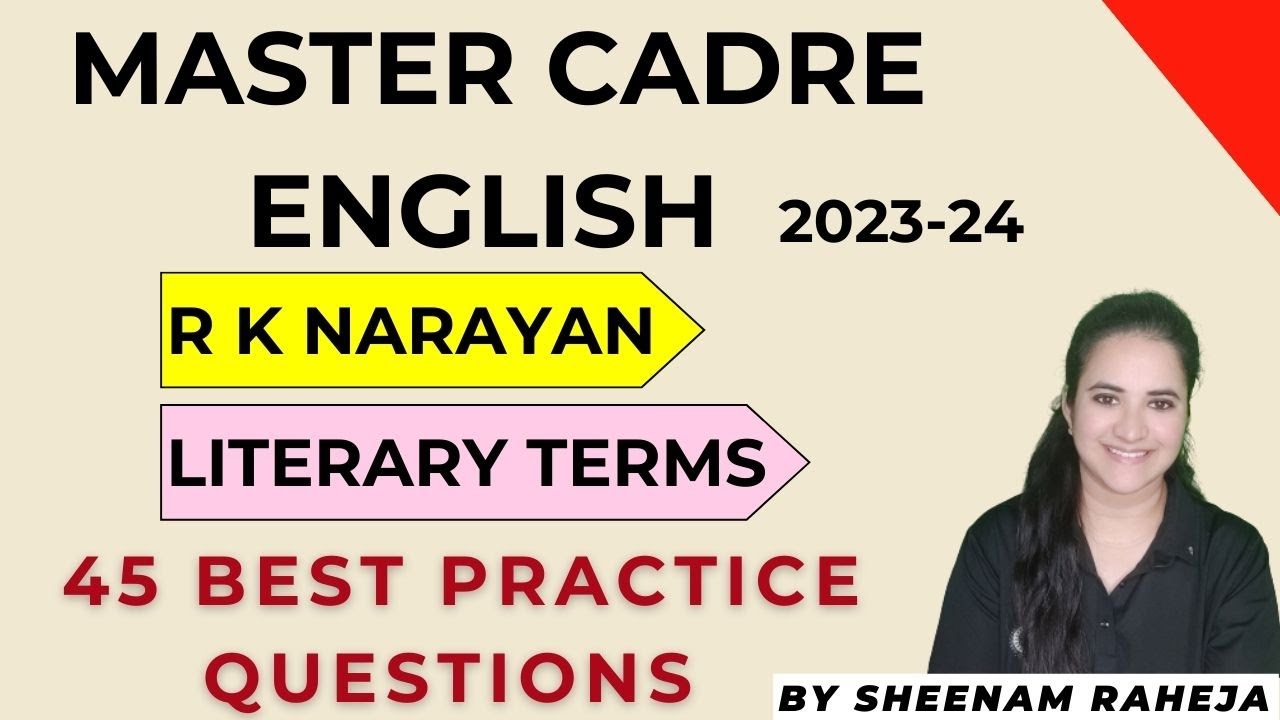 R K NARAYAN AND TERMS- 45 MCQS - MASTERCADRE ENGLISH PUNJAB #mastercadreenglish #nvsenglish