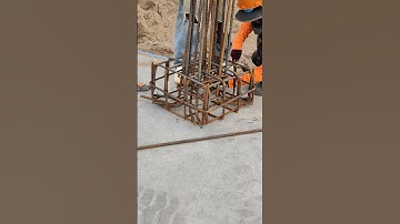 Technical Install column rebar in footing rebar for concrete footing