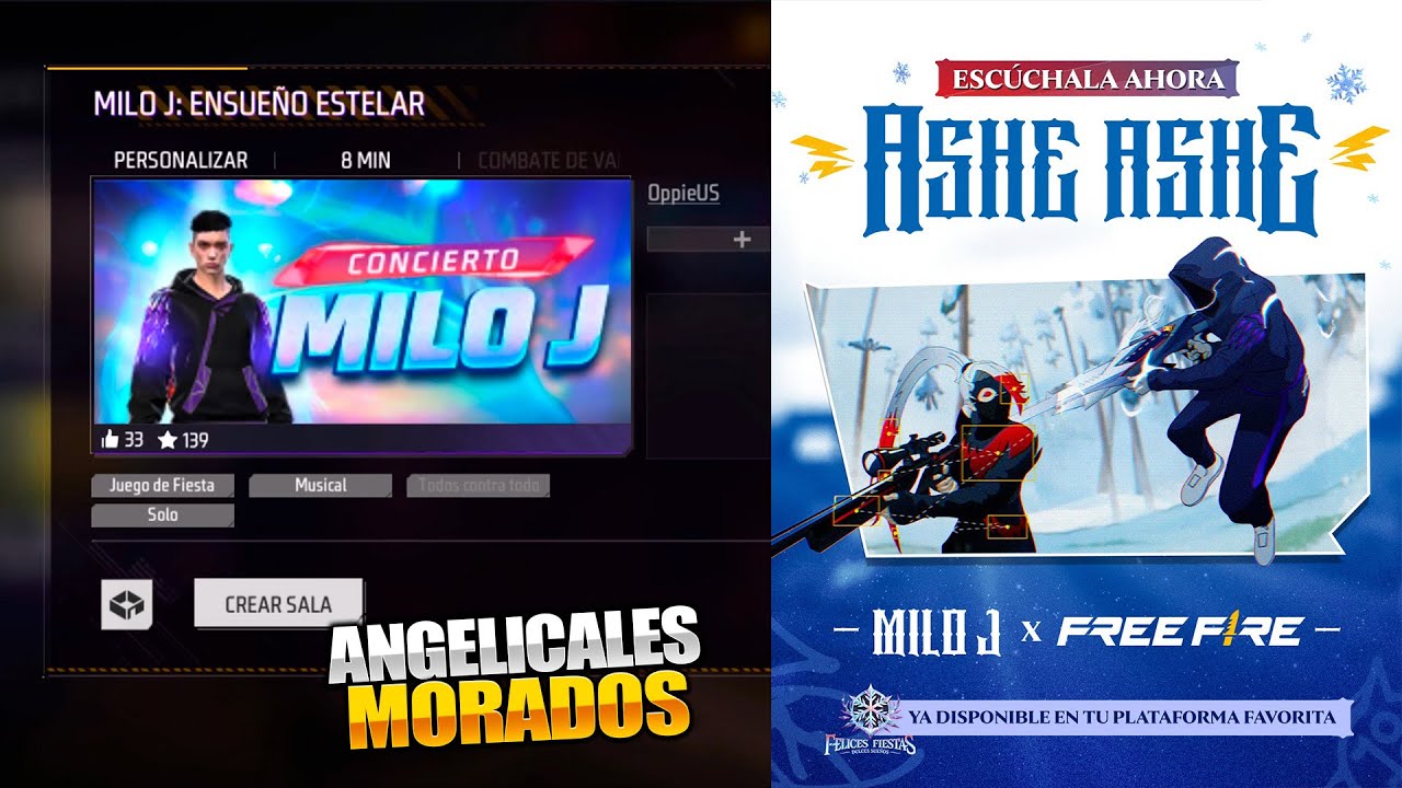 🚫NO ELIMINARON COLABORACION MILO J x FREE FIRE! CONCIERTO FESTIVO - ANGELICALES MORADOS