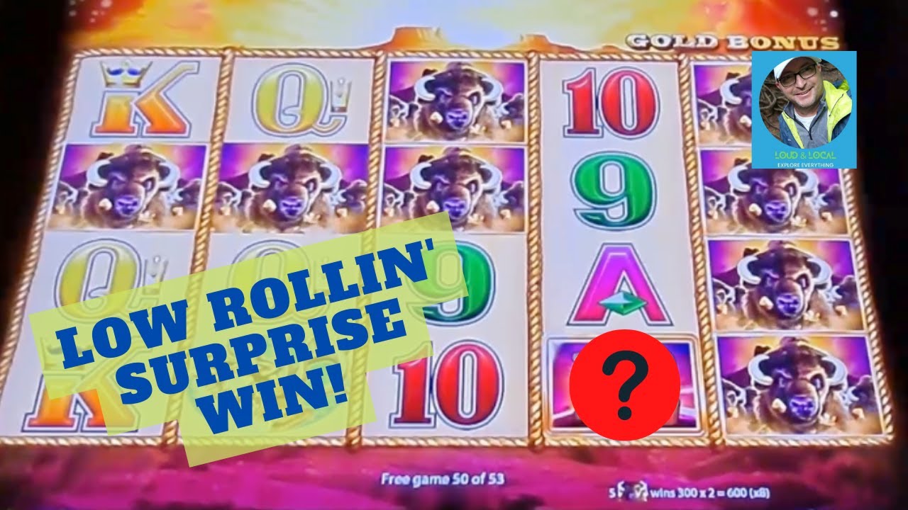 Low Rollin' with Loud & Local | Buffalo Gold Collection Slot Machine Big Win!