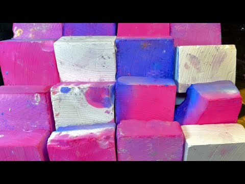 Pink & Blue Crispy Dyed Blocks 💕 Super Satisfying Crispy Dyed Gym Chalk ...