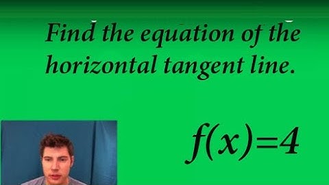 How to Find the Horizontal Tangent Line