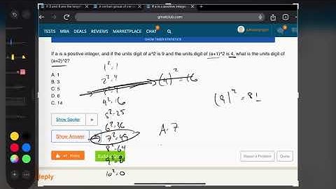 2SK1G11- If a is a positive integer, and if the units digit of a^2 is 9 and the units digit of...