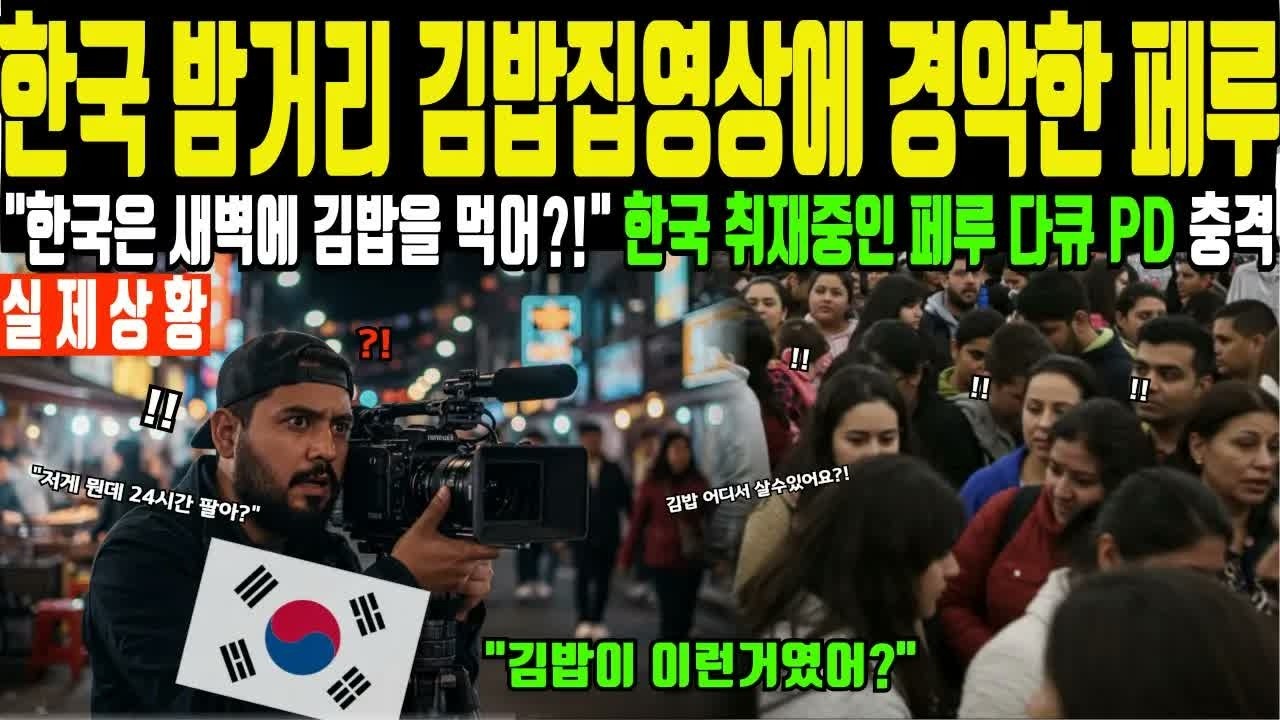 해외감동사연 페루 다큐멘터리 PD가 한국 밤거리 24시간 김밥집 보고 충격! 학교 급식에 김밥 20줄 싸서 보내자 친구들과 엄마들까지 난리난 이유