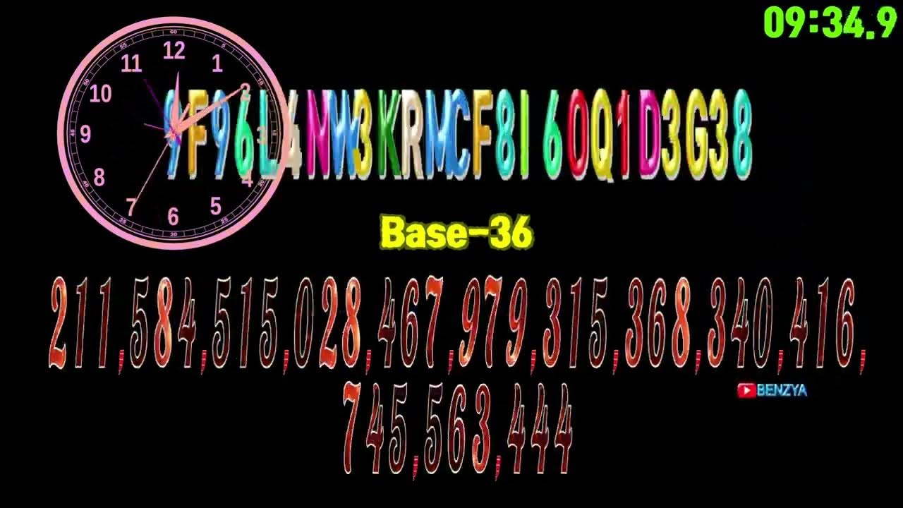 Base36 Word Bignumber Countup timer alarm🔔 YouTube