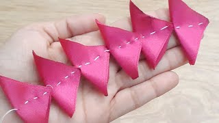 Amazing Ribbon/Fabric Art|Easy DIY Ribbon Flowers|Hand Embroidery designs|Cloth flower|Quicky Crafts