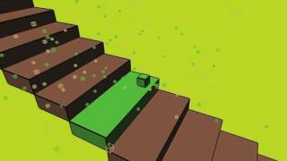 Cube falling down stairs