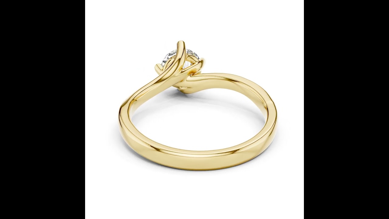 Round Brilliant Solitaire Diamond Bypass Shank Proposal Ring