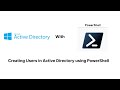 How to create users in Active Directory using PowerShell?, Active Directory and Windows PowerShell