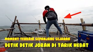 Detik detik joran melengkung hebat di tarik ikan besar,sampe lari kebirit birit