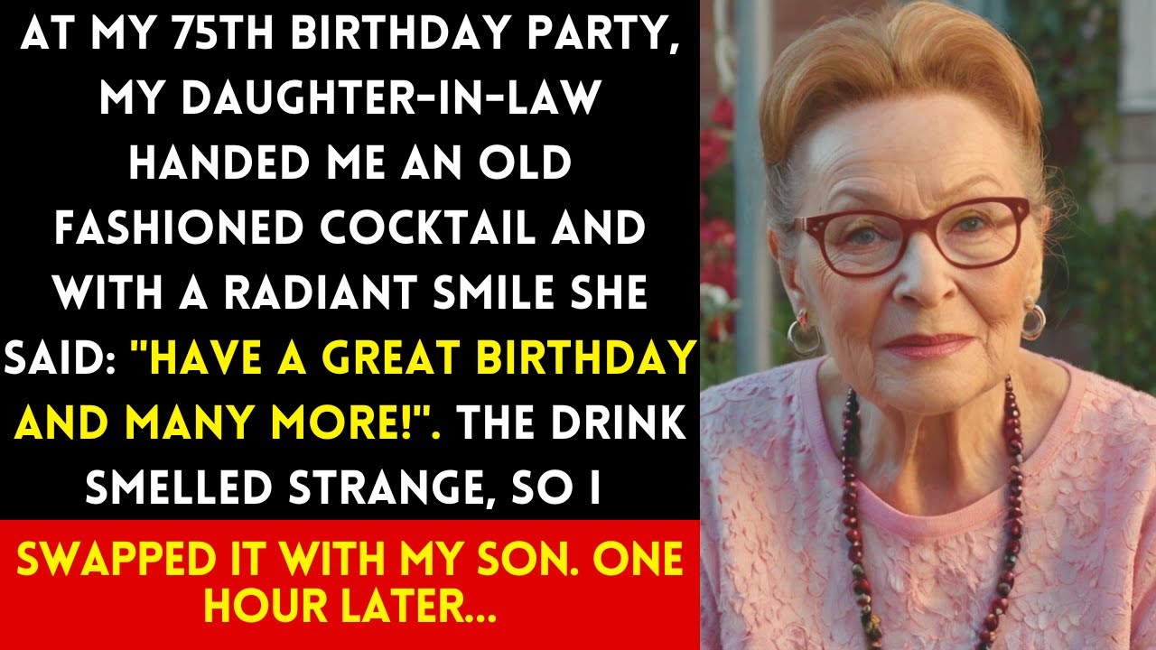 AT MY 75TH B-DAY MY DIL GAVE ME AN OLD-FASHIONED COCKTAIL — IT SMELLED OFF, SO I SWAPPED WITH MY SON