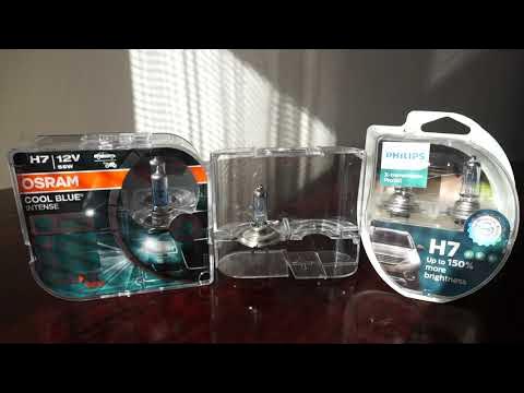 OSRAM COOL BLUE INTENSE H7 (unpacking/compared) 