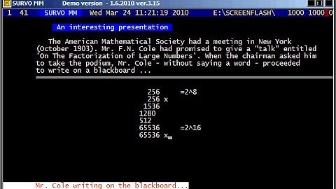 Survo demo: An interesting presentation in 1903