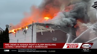 Fire crews in Nashua fight fire at apartment building, warehouse