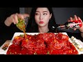 쫀득쫀득 매운우족찜🔥주먹밥 불닭소스 먹방/SPICY BRAISED BEEF FEET & FIRE SAUCE Mukbang Eating Show 辛い牛足 Kaki sapi pedas