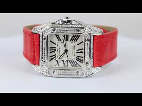 cartier watch with red strap