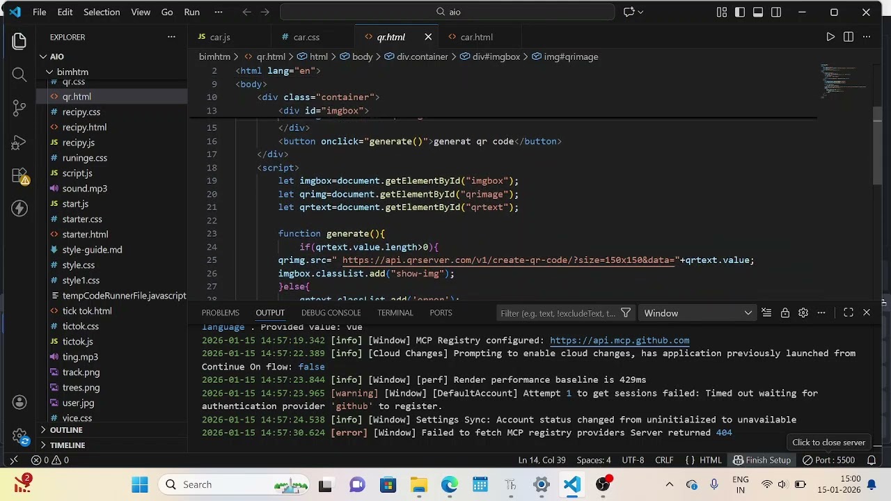 Generate qr code by html,css,java script 