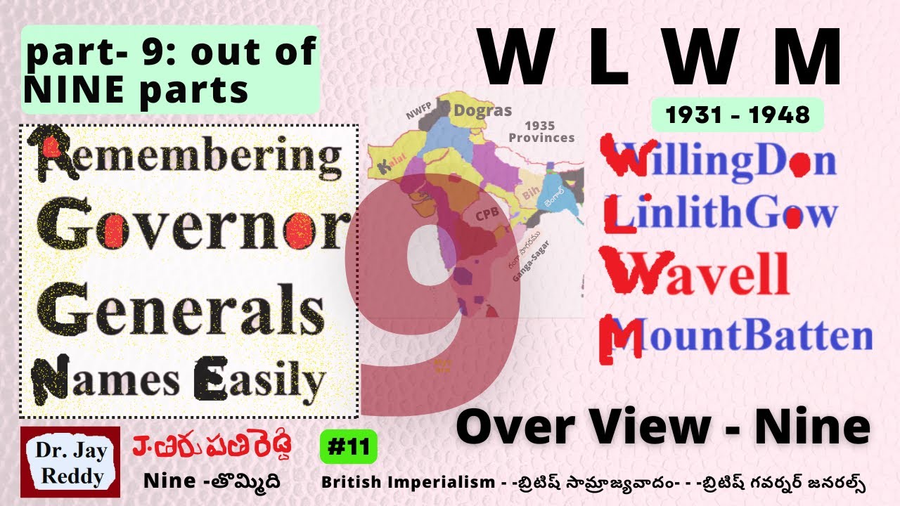 Подготовка к экзаменам UPSC: 11: История Великобритании: Генерал-губернаторы — Запоминание их име...