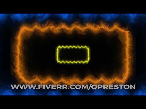 Animated neon fire frame with saber effect. VJ loop video. VFX Video footage for show and animation