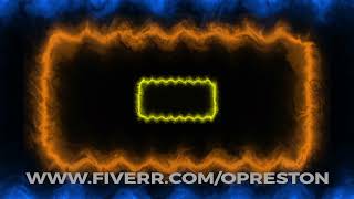 Animated neon fire frame with saber effect. VJ loop video. VFX Video footage for show and animation
