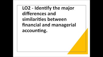Differences Between Financial and Managerial Accounting | Chapter 1 | Managerial Accounting