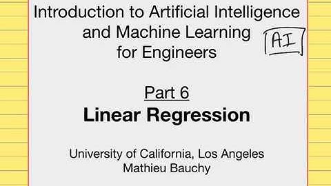 Lecture 6: Linear Regression and Gradient Descent Optimization – Machine Learning for Engineers