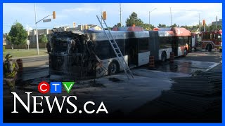 No injuries reported after transit bus catches fire in Toronto