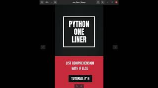 Python one-liners #16 #shorts - List Comprehension with if else - Shorter Syntax