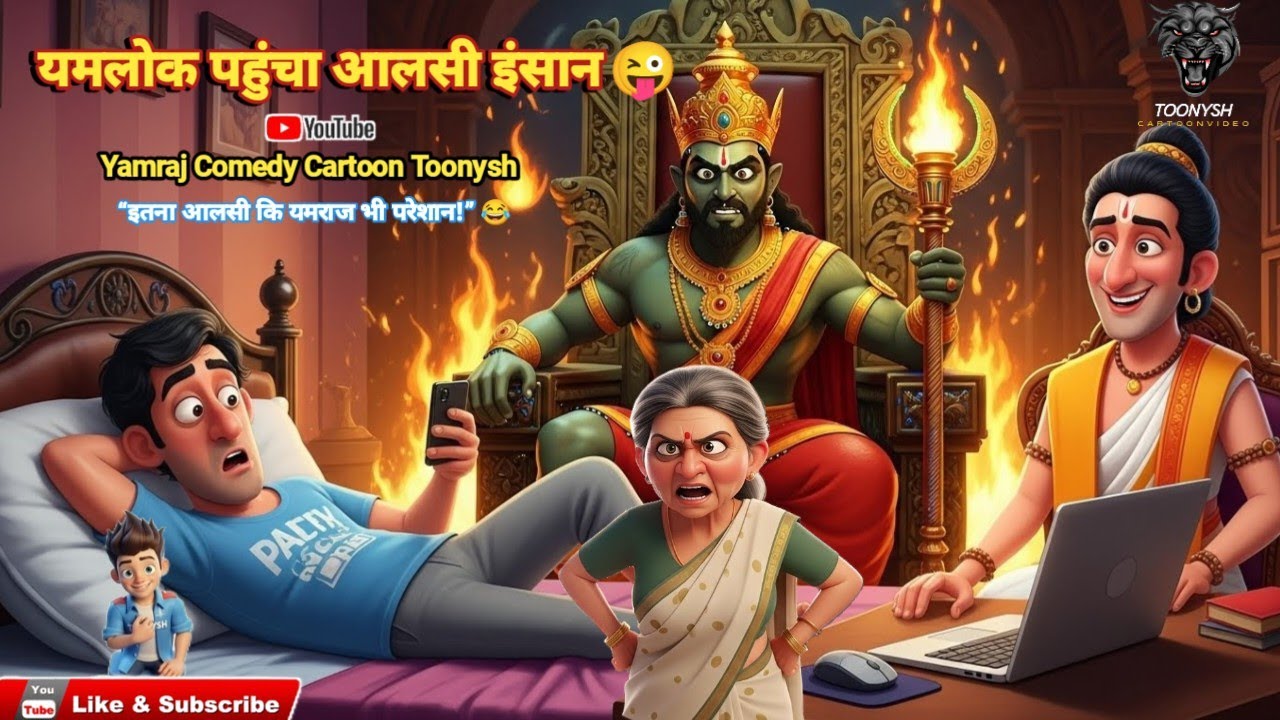 यमलोक पहुंचा आलसी इंसान 😜 | Yamraj Comedy Cartoon | Toonysh
