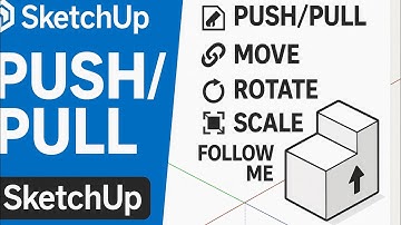 Push,pull,move, rotate, scale, follow me sketch up lesson 4 پښتو سکیچ اپ