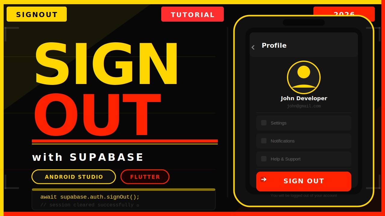 Flutter Sign Out with Supabase Auth | How to Logout in Flutter using ...
