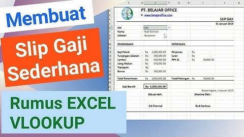 Membuat Slip Gaji Karyawan Sederhana Rumus Excel Vlookup