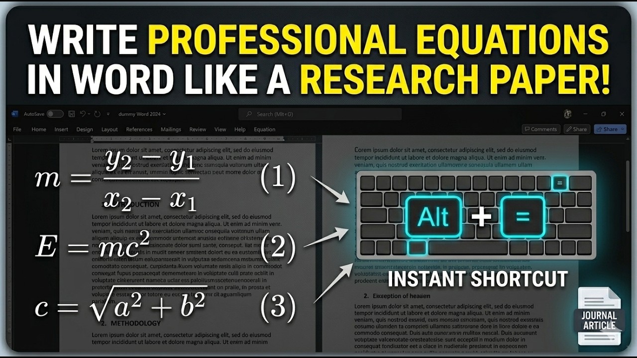How to write professional equations in MS Word | How to insert formula ...