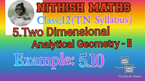 Class:12, Example 5.10, Chapter 5.Two Dimensional Analytical Geometry II