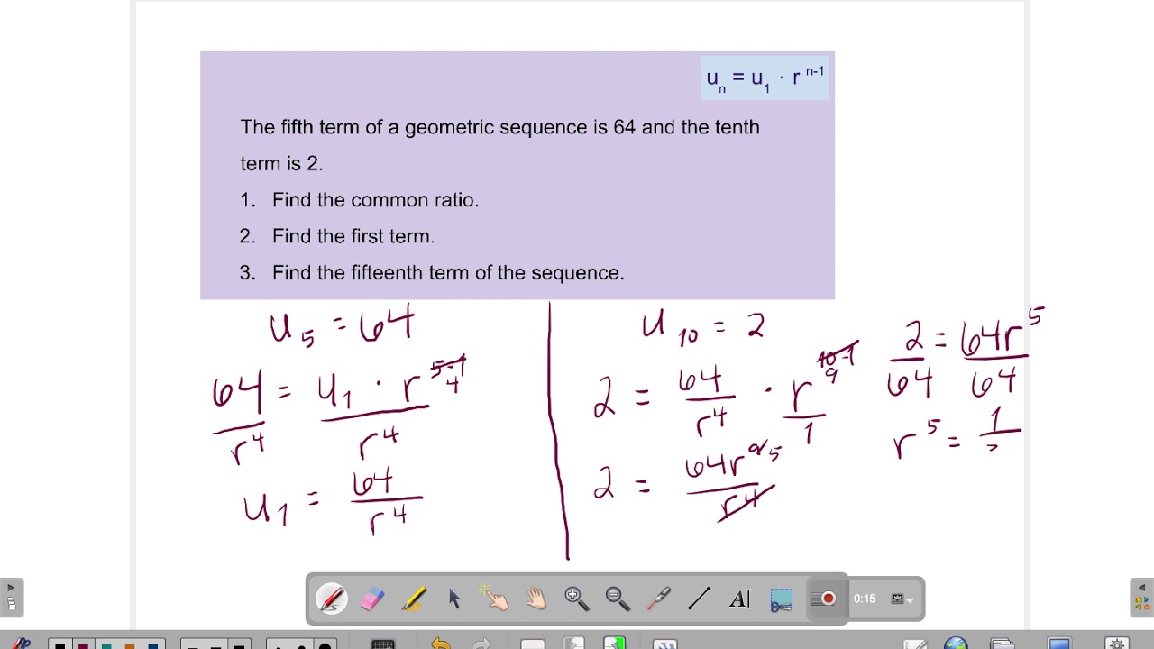 IB Math AI SL Geometric Sequences: Finding an unknown common ratio and ...