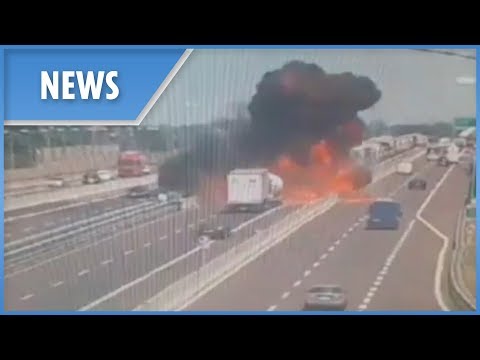 Bologna explosion: CCTV of the crash