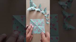 How to make easy origami butterfly with printed paper - #artprojects  #decoration  #shorts