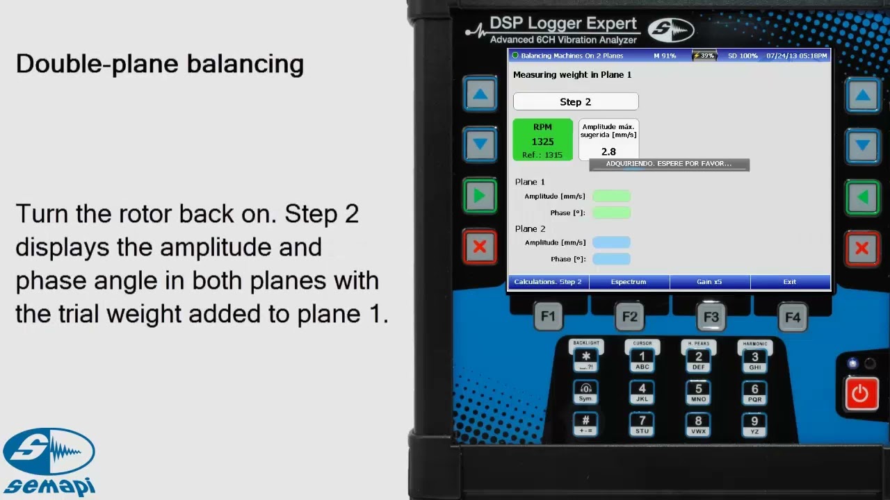 Semapi Dual Plane Balancing on DSP Logger Expert