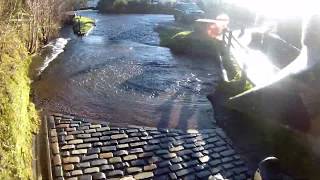 Fording the Inn Brook at Winsford in Somerset