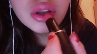 ASMR - TINGLY LIPSTICK TRYING ON AND MOUTH SOUNDS