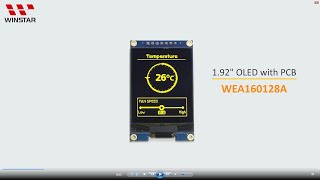1.92 inch COG OLED Display Module 160x128 with PCB - WEA160128A