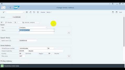Exercise-7.2 Display and Edit Vendor Master Data (SAP MM Tutorial)