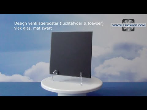 Design ventilatierooster - vlak glas, mat zwart - Ventilatieshop.com