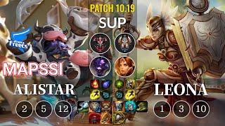 AF MapSSi Alistar vs Leona Sup - KR Patch 10.19