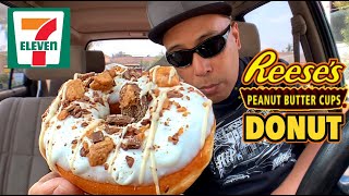 7 ELEVEN NEW REESE’S PEANUT BUTTER CUP DONUTS | REVIEW