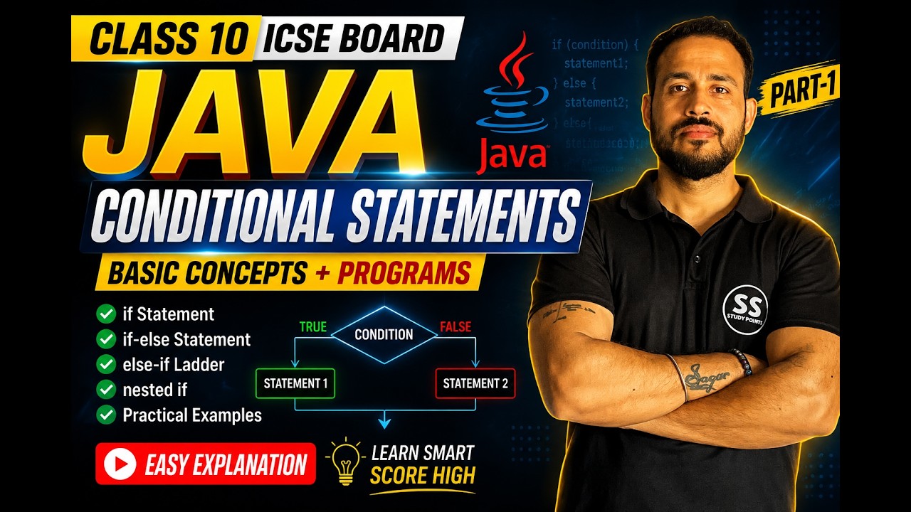 Conditional Statements in Java Class 10 ICSE | By: Sagar - YouTube