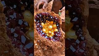 Discovery of many ruby crystals and gold #gemstone #crystals #diamond #mining #jade #gold #discovery