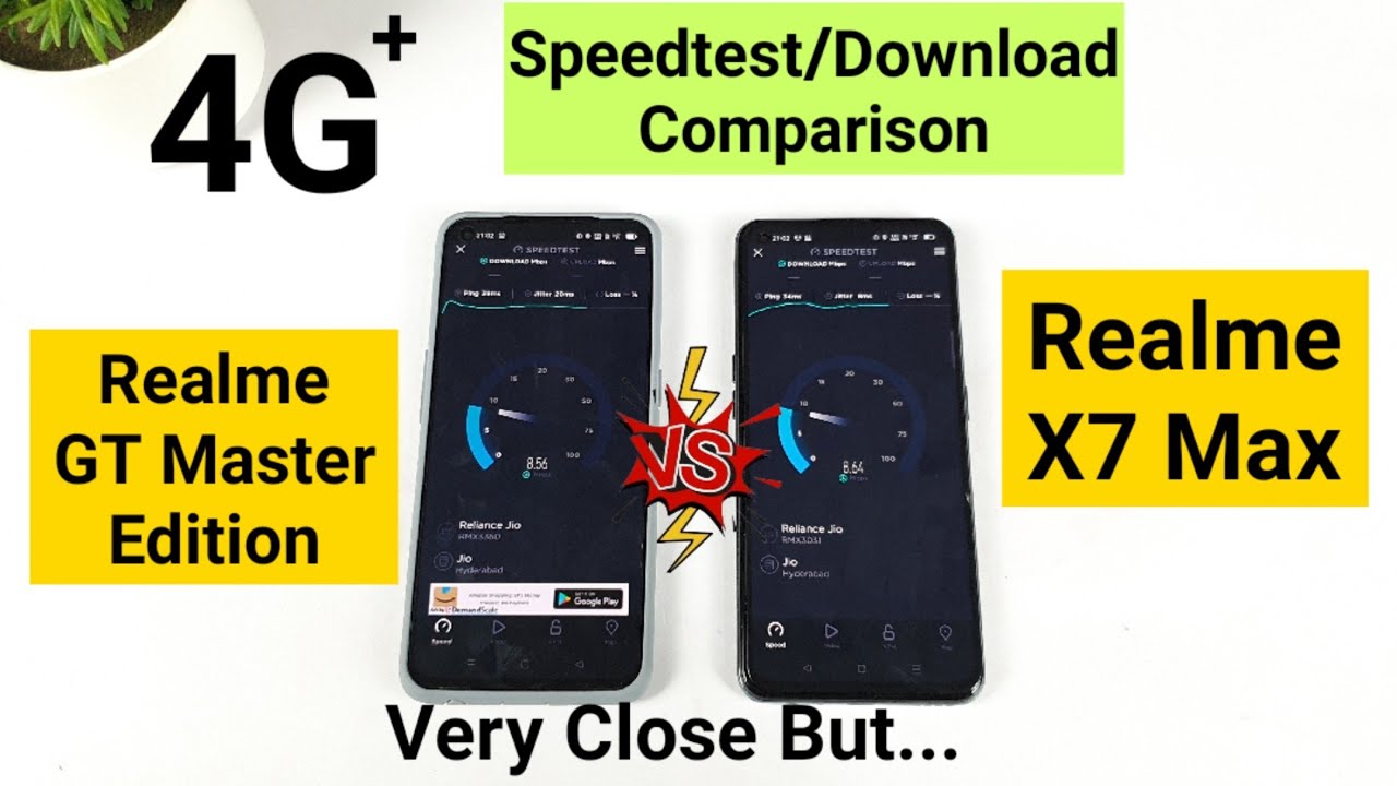 Realme GT ME vs X7 Max 4G+ Speedtest/Download Comparison Carrier Aggregation Test 😱😱😯🔥